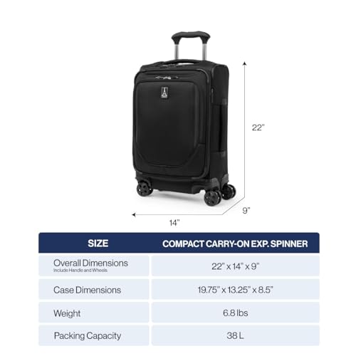 Travelpro Crew Classic Lightweight Softside Expandable Checked Luggage, 8 Wheel Spinner Suitcase, TSA Lock, Men and Women, Checked Large 29-Inch, Patriot Blue