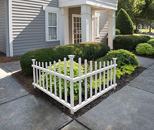 Zippity Outdoor Products ZP19007 No Dig Vinyl Corner Picket Unassembled Accent Fence, 40