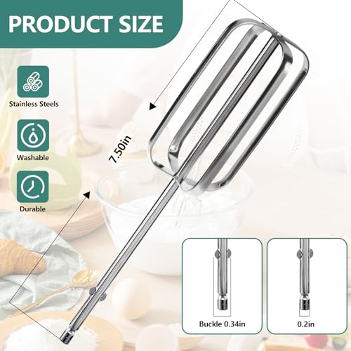 Hand Mixer Beaters Compatible with Hamilton Beach Hand Mixer 62682RZ 62692 62695V 64699, Mixer Replacement Beaters Fit Hami-lton Beach Mixer Parts, for Hamilton Beach Hand Mixer Attachments