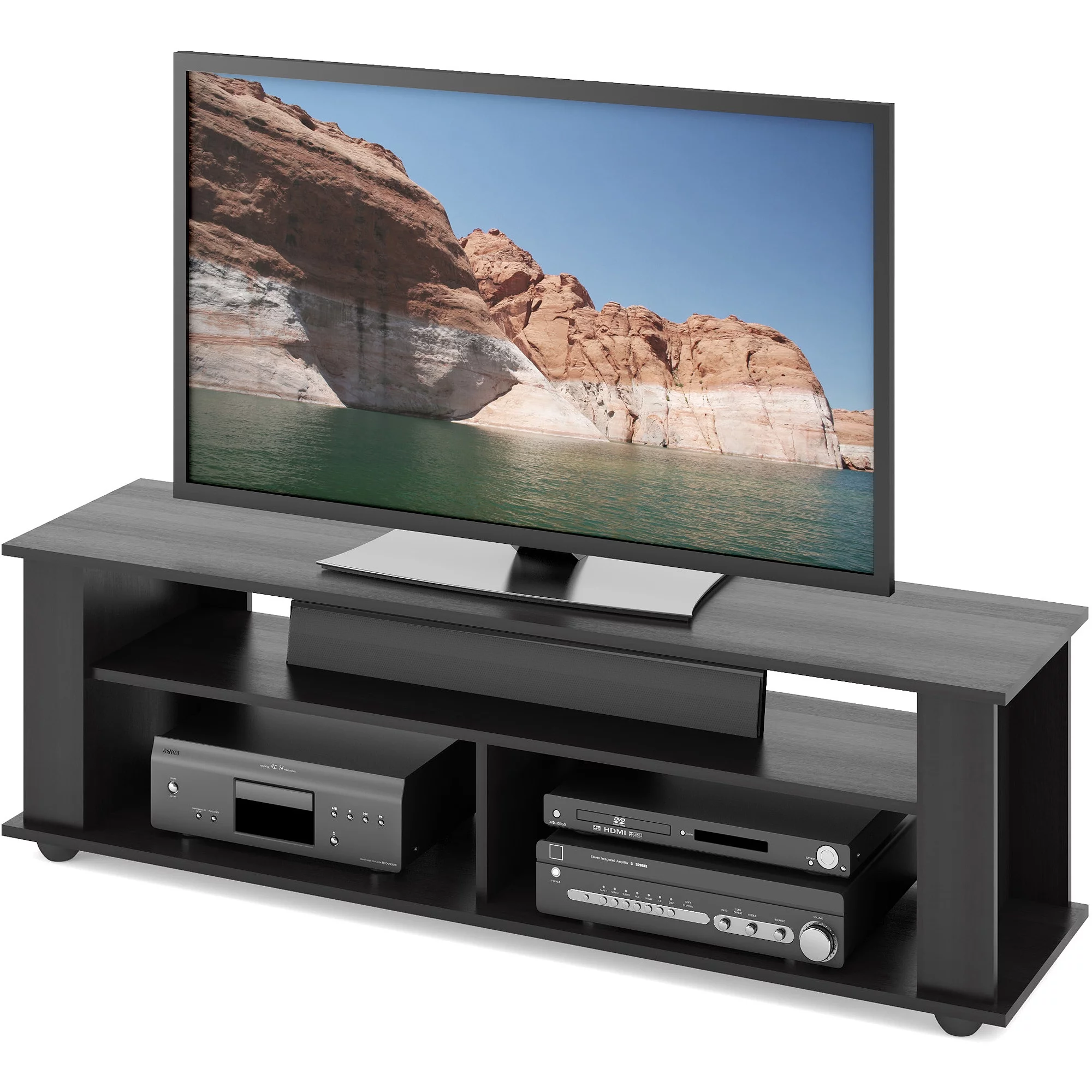 CorLiving Bakersfield Ravenwood Black TV Stand for TVs up to 65