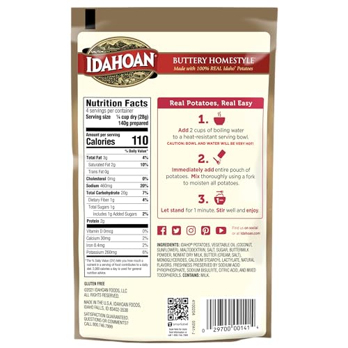 Idahoan® Buttery Homestyle® Mashed Potatoes, 4 oz (Pack of 12)