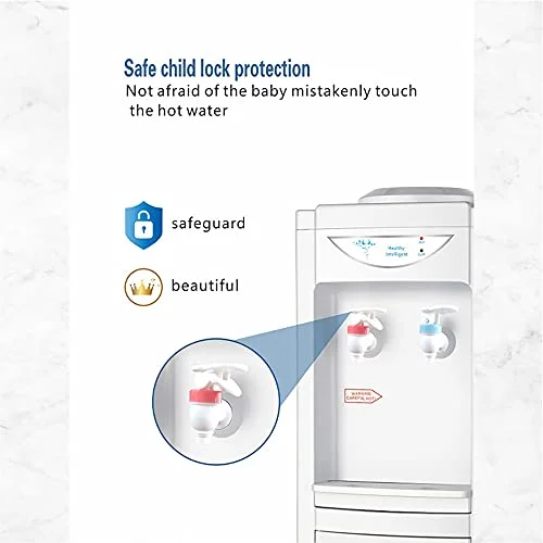 Water Dispenser, 5 Gallon Top Loading Water Cooler, Plastic Water Cooler Dispenser with Child Safety Lock & Cabinet, White (RJVWD02AEWT)