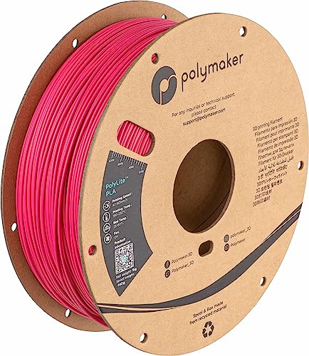 Polymaker PLA Filament, Black 3D Printing PLA Filament 1.75mm 1kg - PolyLite 3D Printer PLA Filament, Dimensional Accuracy +/- 0.03mm, Compatible with Most 3D Printer, Black