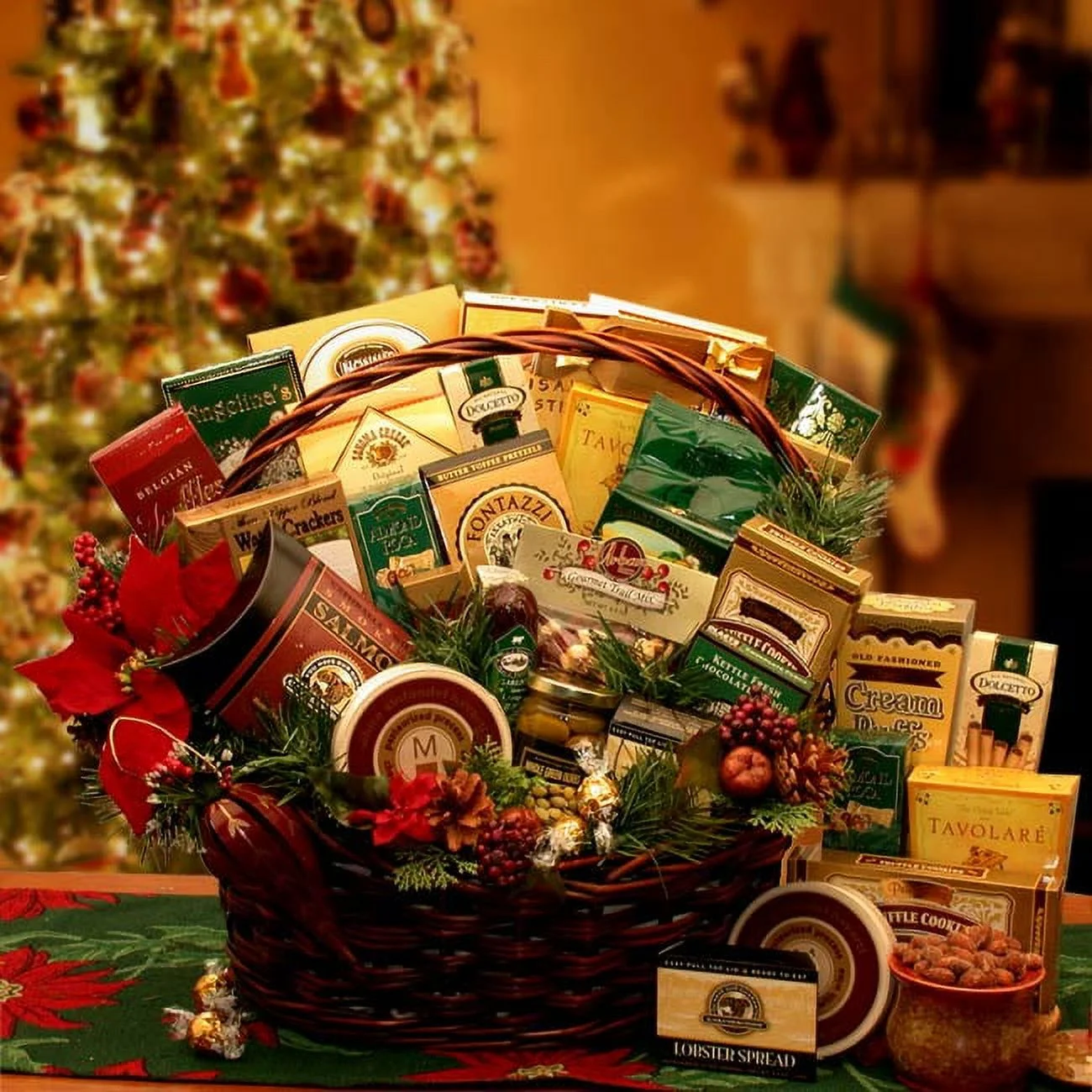 Santa's Premium Collection Meat, Cheese Cookies and More Christmas Gift Basket - Deluxe
