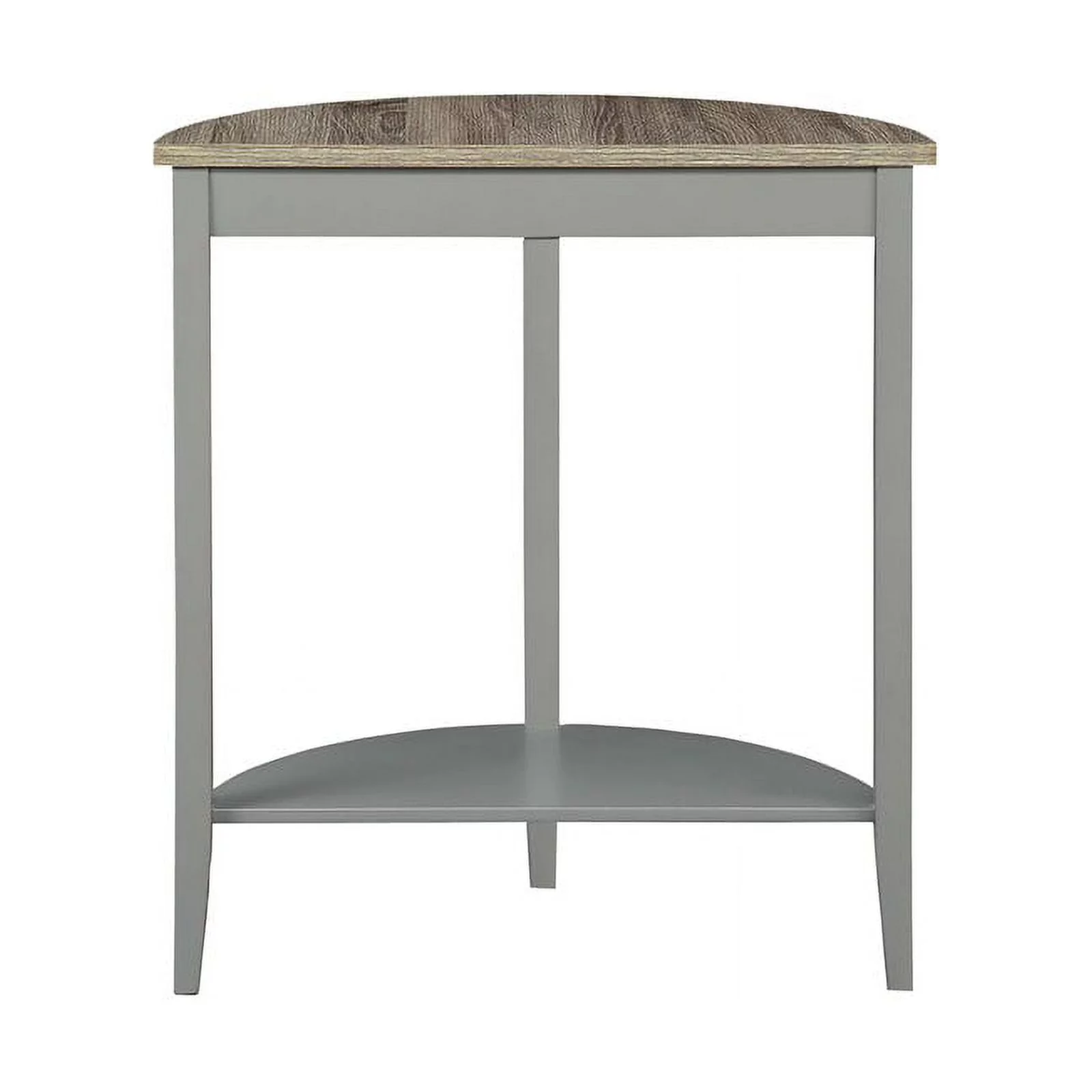 Bowery Hill Contemporary Stone Console Table in Gray Oak and Gray