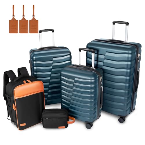 Lightweight Luggage with Spinner Wheels & YKK Zipper, 3-Piece Travel Suitcase ABS+PC Hardshell Luggage Set with TSA Lock, Light Avocado Green (20+24+28 inch)