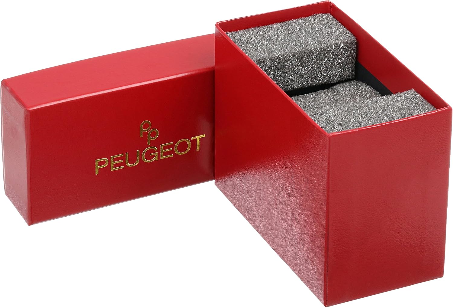 Peugeot Women's Slim 14K Gold Plated White Mother of Pearl Face Roman Numeral White Leather Thin Strap Dress Watch 3017WT