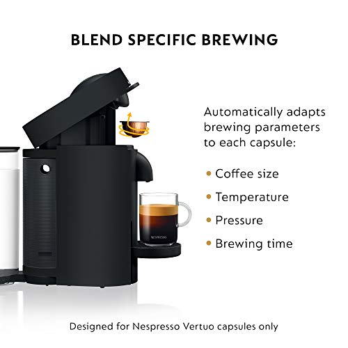 Nespresso Vertuo Plus Coffee and Espresso Maker by De'Longhi, Grey with Aeroccino Milk Frother