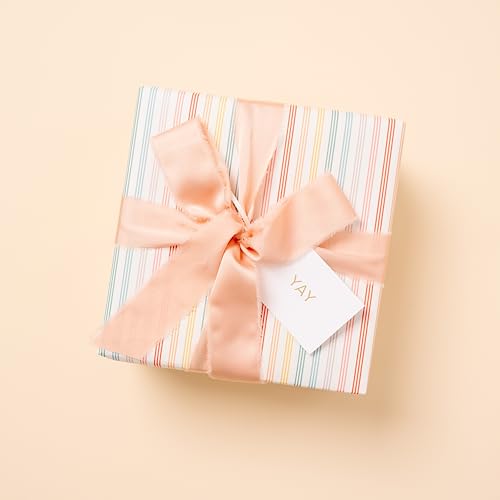 Christmas Gift Tags, Premium Round Letterpress Holiday Tags with Gold Foil, “Merry,” “to,” and “with Love,” Set of 25 with Satin Ribbon by Merry Market