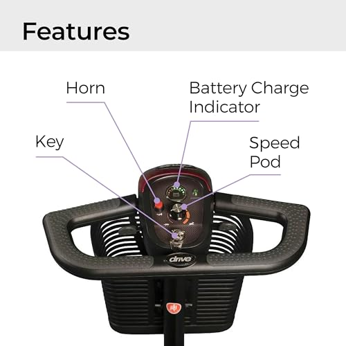 Drive Medical Drive Medical Scout Compact Travel Power Scooter, 4 Wheel
