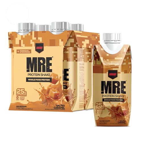 REDCON1 MRE Ready to Drink Protein Shakes, Cookies & Cream - Lactose + Whey Free RTD Protein Made with Real Whole Food Protein Blends - Keto-Friendly and Easy to Digest Nutritional Shake (12 Pack)