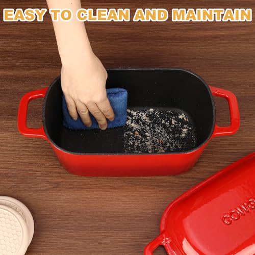 3.6QT Oval Enameled Cast Iron Dutch Oven, Sourdough Bread Baking Pan with Lid