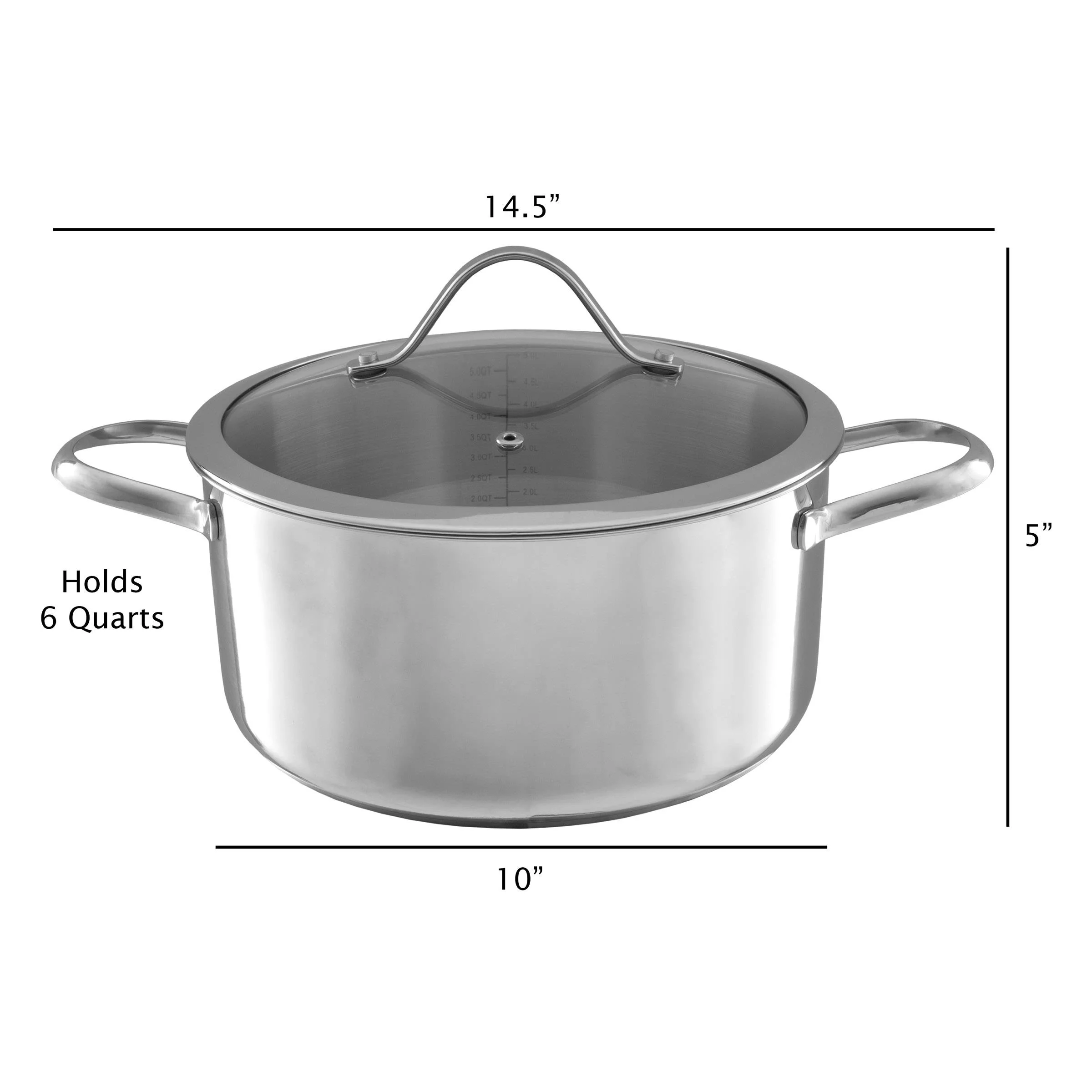 Classic Cuisine 6 Quart Stock Stainless Steel Pot with Lid