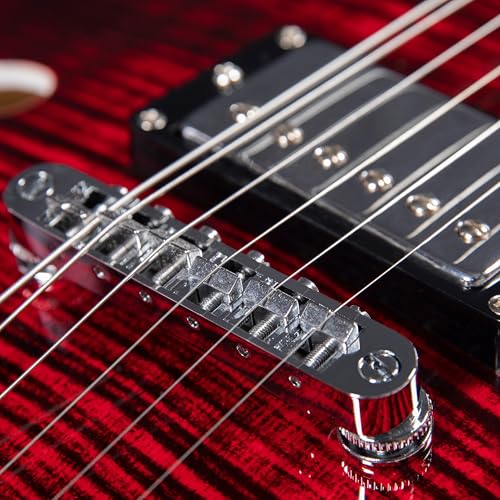 GROTE Jazz Electric Guitar Semi-Hollow Body Trapeze Tailpiece Bridge Guitar Gig Bag (Black)