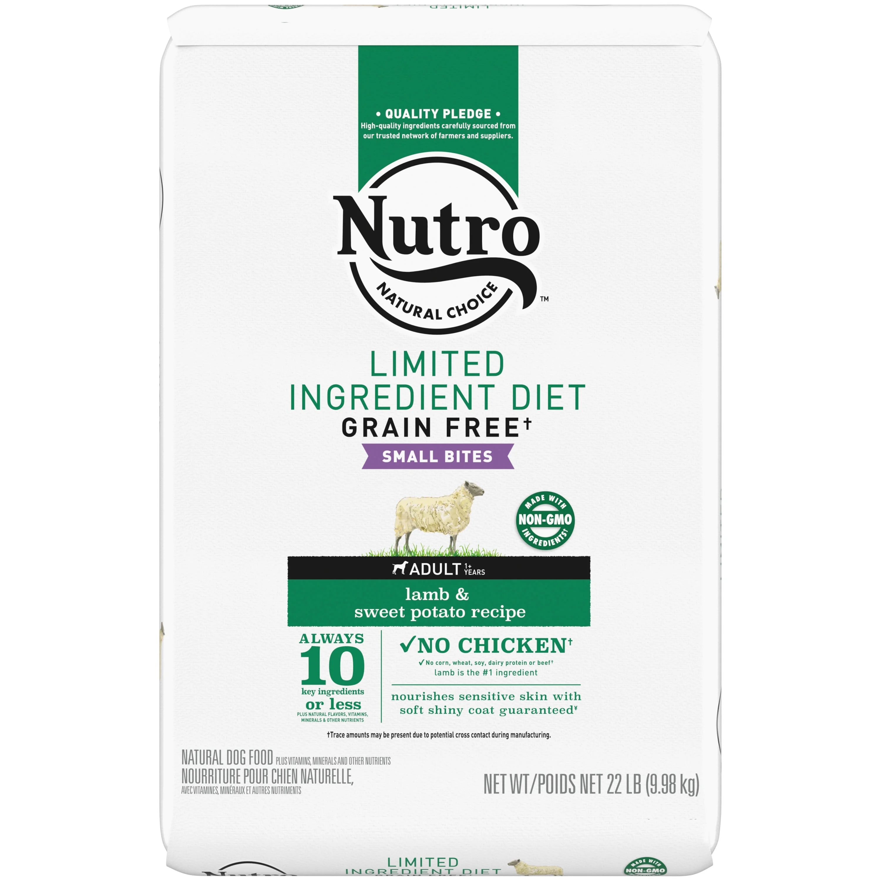 Nutro Limited Ingredient Diet Small Bites Adult Dry Dog Food, Lamb & Sweet Potato, 22 Lb. Bag