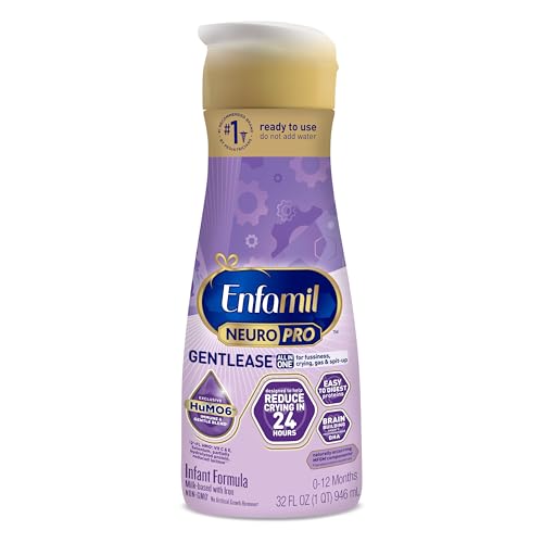 Enfamil NeuroPro Gentlease Baby Formula, Infant Formula Nutrition, Brain and Immune Support with DHA, Proven to Reduce Fussiness, Crying, Gas and Spit-up in 24 Hours, Liquid Bottle, 32 Oz