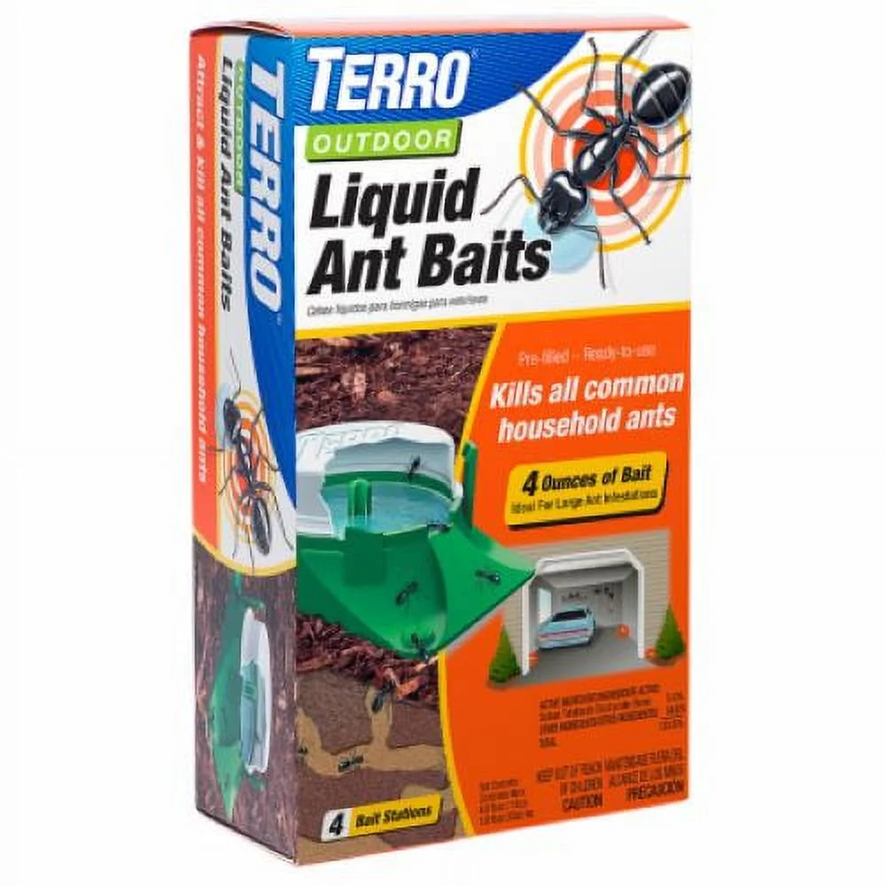 Terro T1804-6 4-Count Pack of Outdoor Ready-To-Use Liquid Ant Bait Traps - Quantity of 2