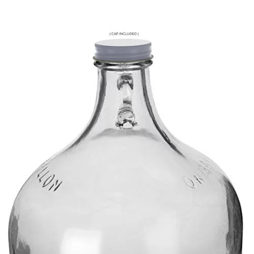 One Gallon Glass Jug with 38mm WHITE Metal Screw Cap (Set of 16)
