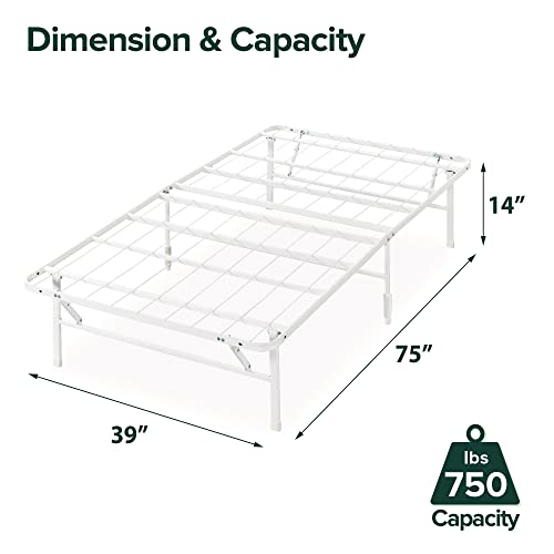 ZINUS Rumi 14in Full Metal Bed Frame, Quick Assembly SmartBase® Mattress Foundation, Heavy Duty Sturdy Steel with No Box Spring Needed, Eco-Friendly Packaging, Black