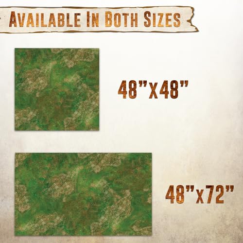 Battle Game Mat - 48x48 - Dungeons Tabletop Dragons Dice Role Playing Map - Wargaming RPG Warfare 40k Flames War - Reusable Miniature Figure Board Games - Warhammer Gaming Vinyl Mat