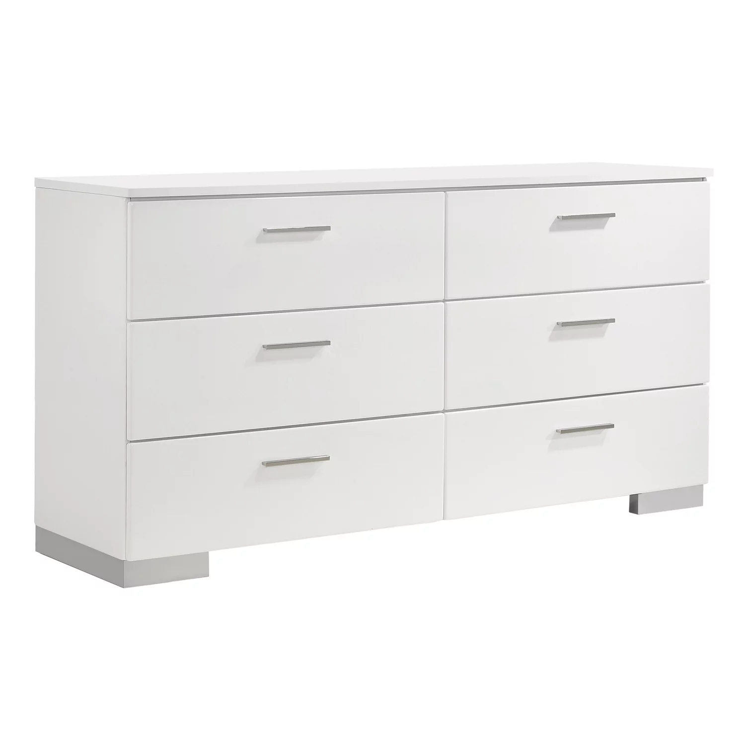 Coaster Felicity 4-Piece Faux Leather Queen Bedroom Set in Glossy White