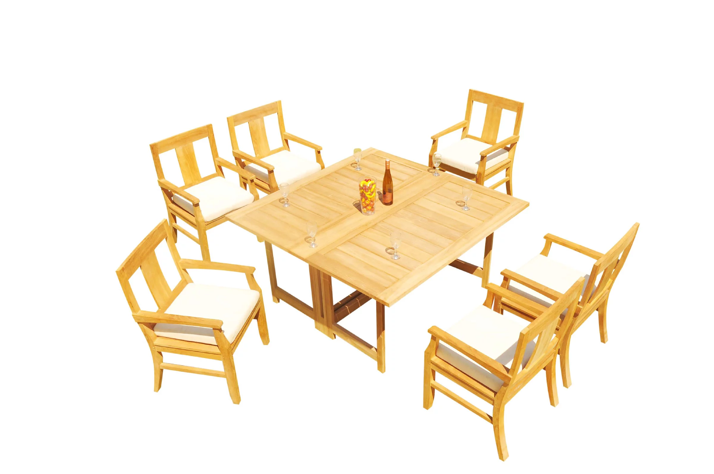Grade-A Teak Dining Set: 6 Seater 7 Pc: 60