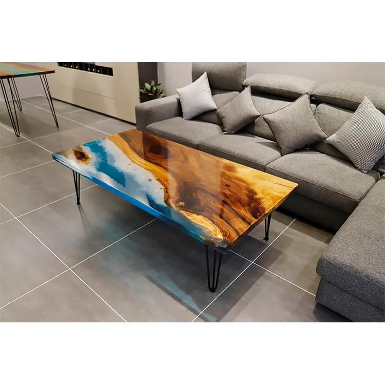 TUZECH River Table Epoxy Dining Table Resin Coffee Table Ocean Table Living Room Table Epoxy Table Top Home Décor Patio Table Conference Table Bar Counter (without Stand, 60 x 36 Inches)