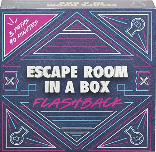 Mattel Games Escape Room in a Box: Flashback, Escape Room Game with 19 Puzzles and 4 Locks, Can Pair with Amazon Alexa, for Adults and Teens 13 Years Old and Up