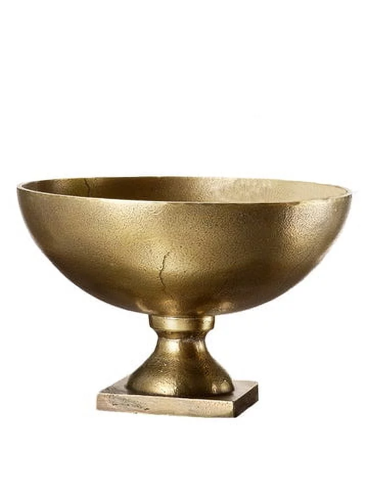 Serene Spaces Living Antique Brass Pedestal Bowl, 10