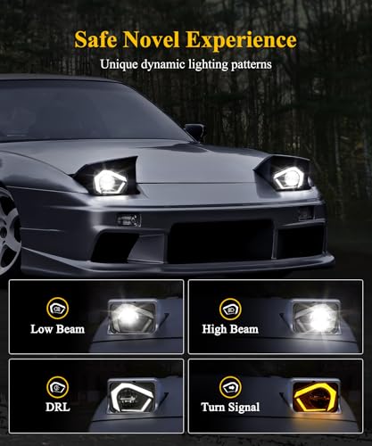 Partsam 2025 H6054 LED Headlights 7x6 5x7 Headlamp Hi/Low Sealed Beam Lights [DOT] [Start & End Animation] [Anti-glare] [DRL] [Sequential Turn Signal] Compatible with Cherokee XJ Wrangler YJ D21 etc