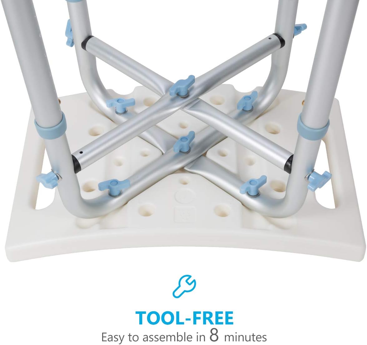 OasisSpace Upright Walker with 12” Pneumatic Wheel and Padded Bath Seat with 6 Height Adjustable Tube