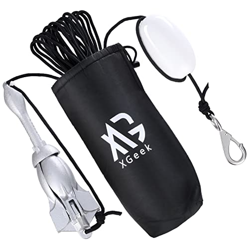 XGeek Kayak Anchor, Boat Anchor,3.5 lbs Foldable Grapnel Kayak Anchor Kit- Ideal for Kayaks, SUPs, Small Boats,Jet Ski