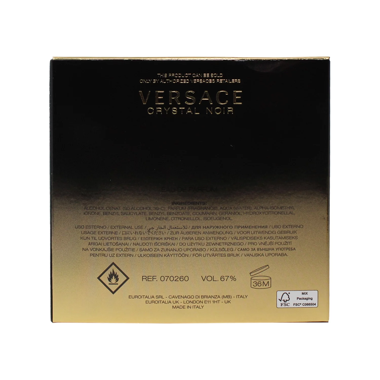 Crystal Noir by Versace Eau De Parfum Spray 1.7 oz