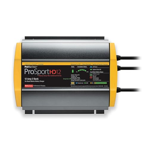 ProMariner 44021 ProSport HD Waterproof Marine Battery Charger, 20 Amp, 3 Bank