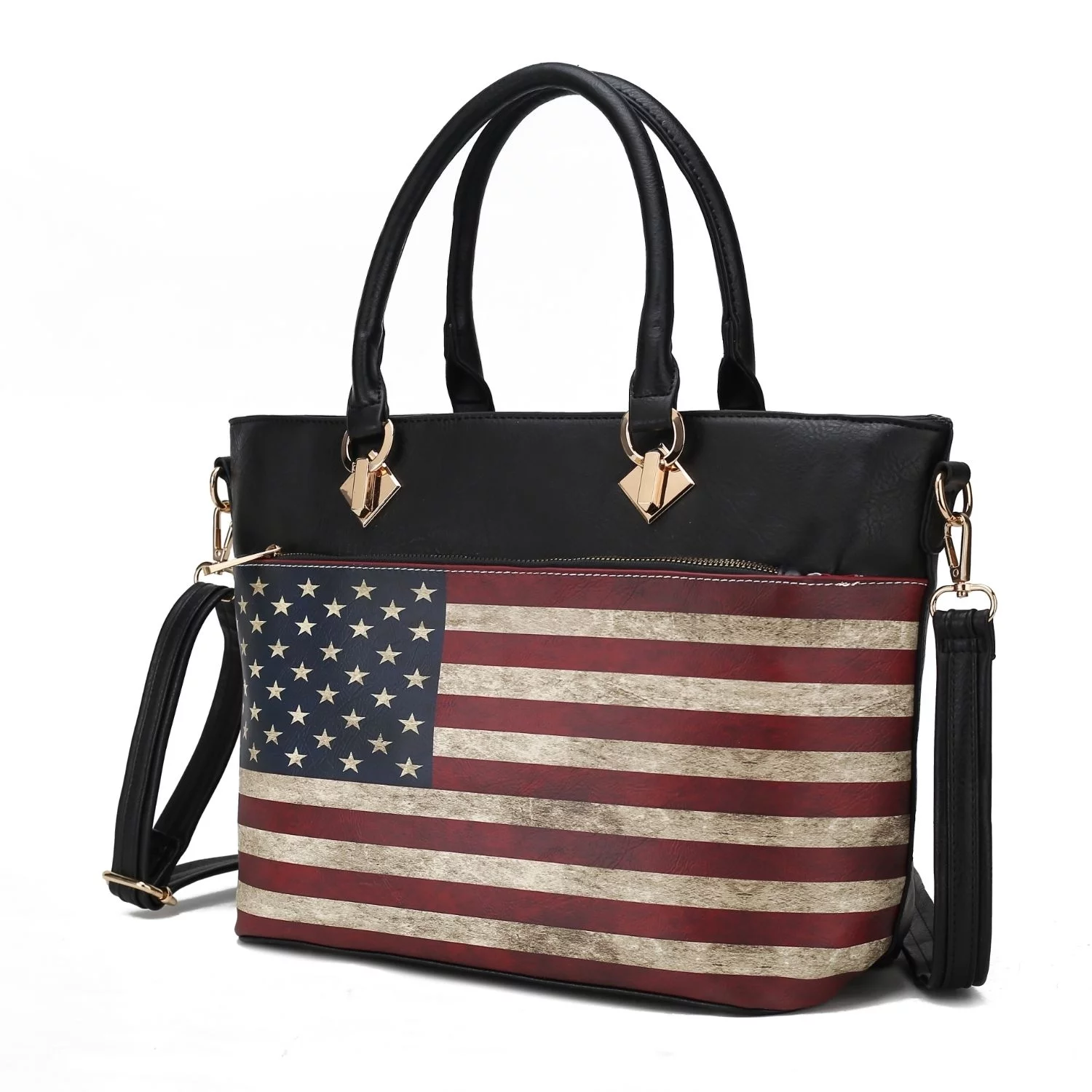 MKF Collection Lilian Vegan Leather Women's Flag Tote by Mia K. - Black