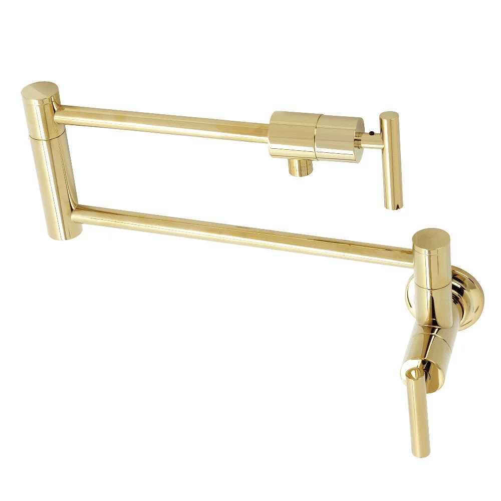 Kingston Brass Manhattan Modern Pot Filler Faucets In Brushed Brass KS4107CML
