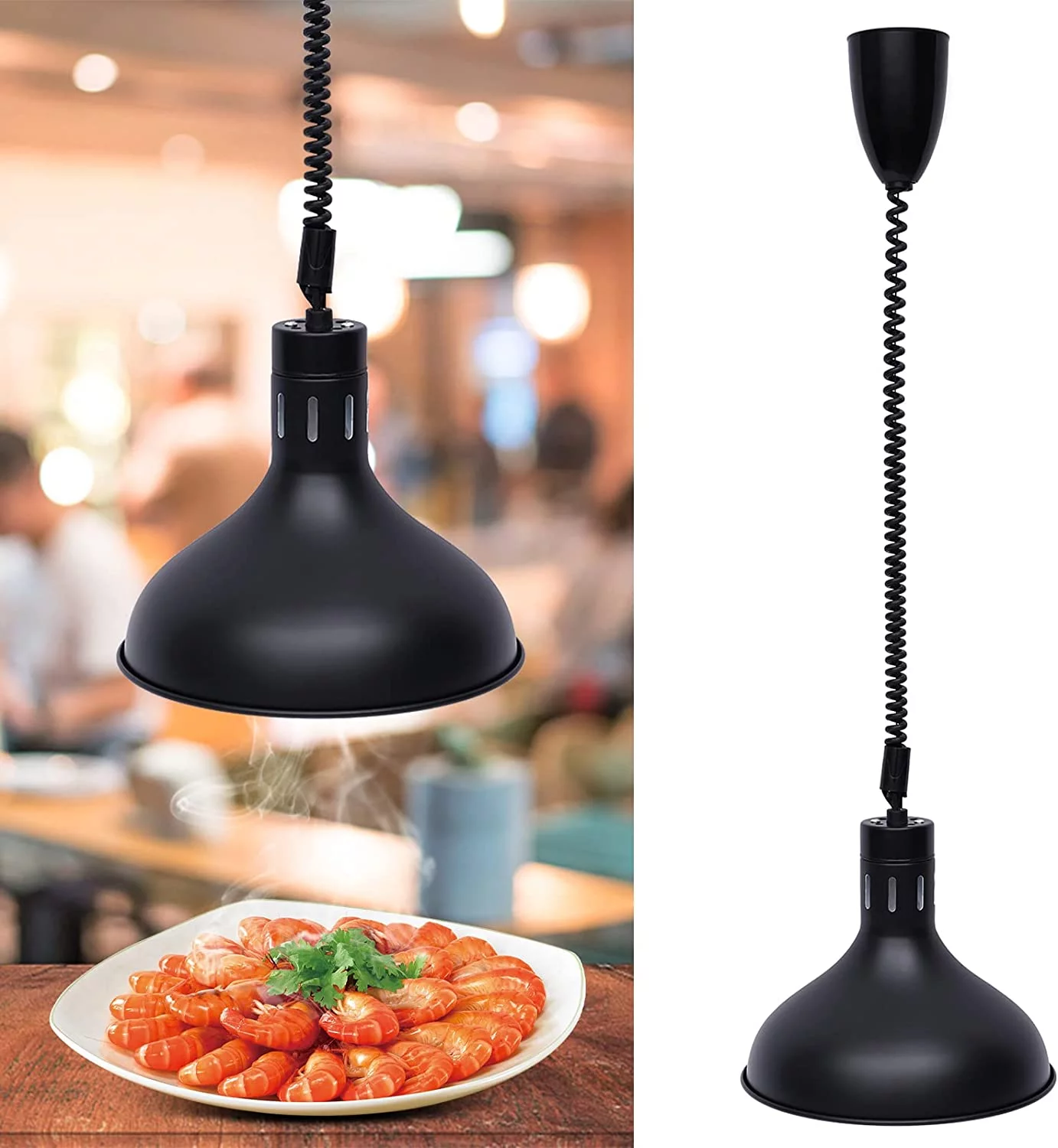 Miumaeov Food Heat Lamp Commercial Food Warmer Lamp Food Heating Lamp 250W Hanging