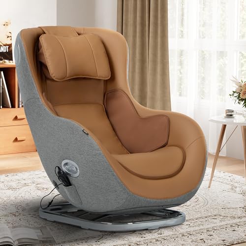 COLAMY Low-Noise Massage Chair | Full Body and Spot Massaging,Heat, Relaxing 3D Bluetooth Speaker, Massage and Leisure Dual-Use Chair| Living Room, Bedroom, Brown