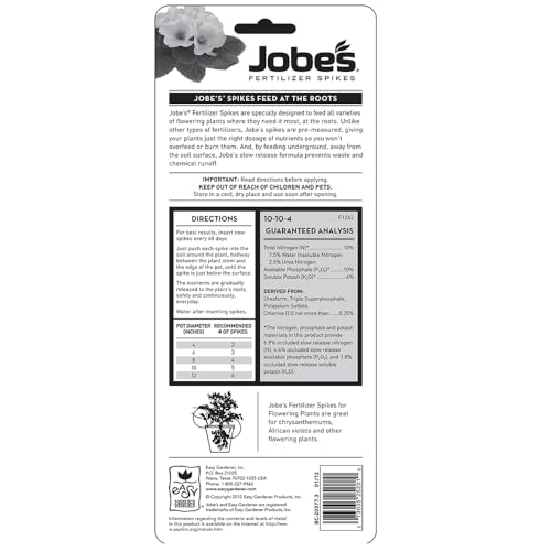 Jobe’s Plant Food Fertilizer Spikes, Easy Plant Care for All Indoor Flowering Houseplants, 50 Count