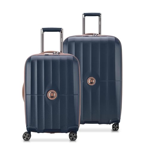 DELSEY PARIS Carrousel Hardside Expandable Luggage with Spinner Wheels, Navy, Carry-on 21 Inch