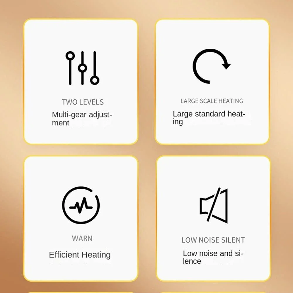 Warm Durable Constant Warm Household Wide-angle Office Bedroom Temperature Control Electric Heater Space Heater Desk Heater Warmer Machine BLACK UK PLUG