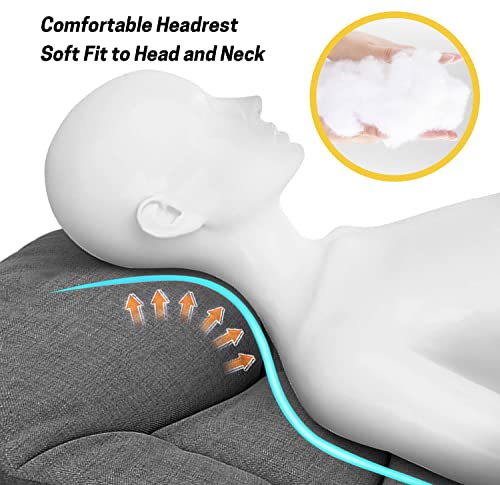 ATORPOK Camping Cot for Adults with Cushion and Pillow, Portable Folding Bed for Sleeping, Lightweight Tent cot with Carry Bag Supports 450 lbs (Grey)