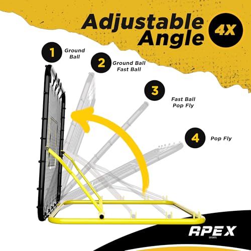 4x4.5 Ft Baseball Rebounder, Multi-Sport Trainer for Soccer and Volleyball, Adjustable Angles, Easy Storage, Durable Construction, Enhances Agility, Precision, Reflexes, Solo Practice