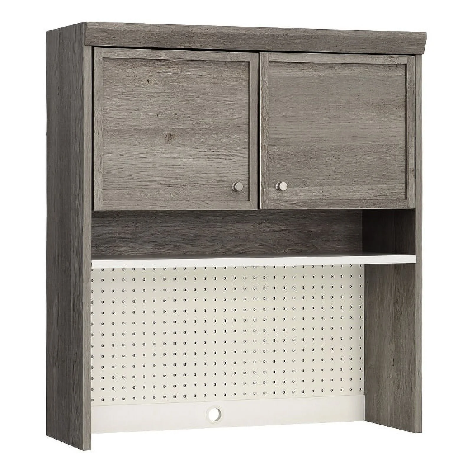 Pemberly Row Engineered Wood Storage Hutch in Mystic Oak Finish