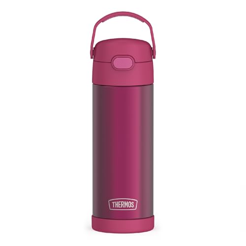 THERMOS FUNTAINER 16 Ounce Stainless Steel Vacuum Insulated Bottle with Wide Spout Lid, Apricot
