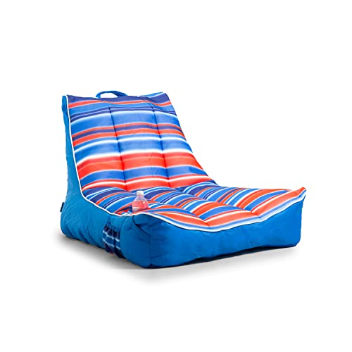 Big Joe Captain's Float No Inflation Needed Pool Lounger, Double Sided Mesh, Quick Draining Fabric