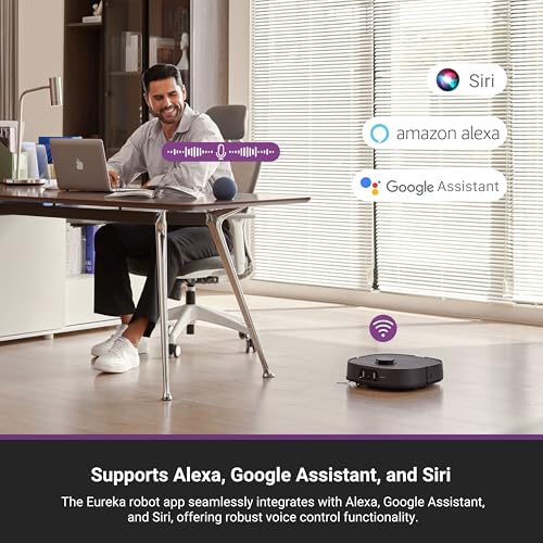 Eureka E20 Plus Robot Vacuum and Mop Combo, Robot Vacuum Cleaner with Bagless Self Emptying Station, 45-Day Capacity 8000Pa Suction and Anti Hair-Tangling Brush App Control LiDAR Navigation