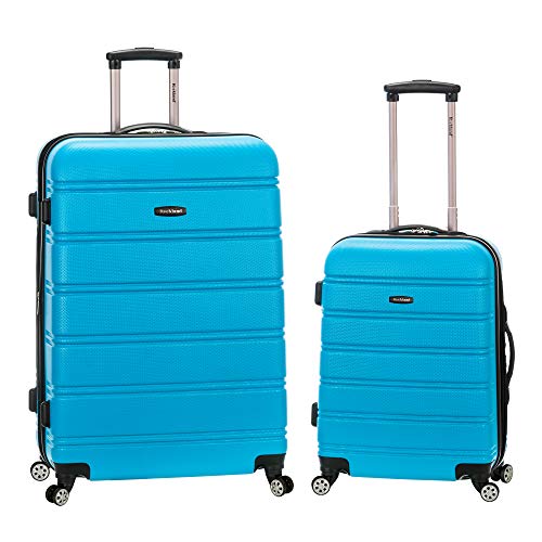 Rockland Melbourne Hardside Expandable Luggage with Spinner Wheels, 2TONEBLUE, 2 Piece (20/28)