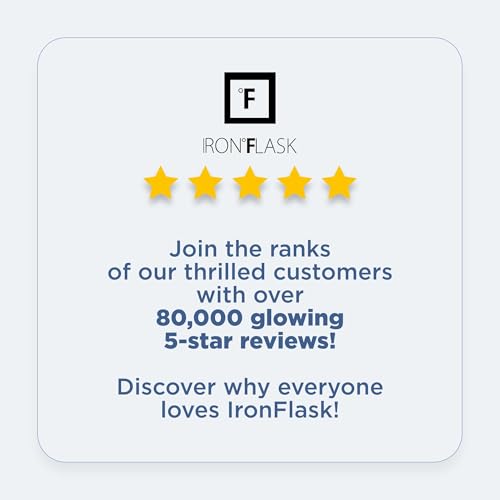 IRON °FLASK Camping & Hiking Hydration Flask with 3 Lids - Stainless Steel, Double Walled & Vacuum Insulated Water Bottle - Leak Proof & BPA Free 32 Oz