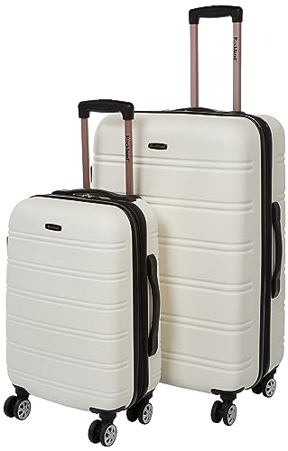 Rockland Melbourne Hardside Expandable Luggage with Spinner Wheels, 2TONEBLUE, 2 Piece (20/28)